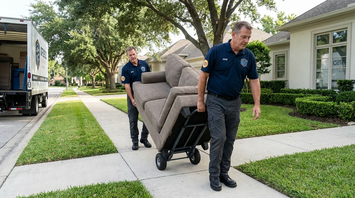 Local residential moving crew loading furniture in Grantham, NH